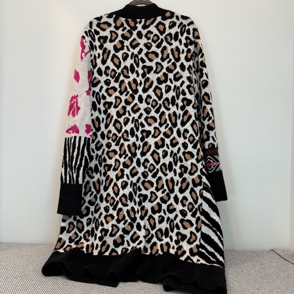 Anthropologie Maeve Makaya animal print longline cardigan sweater. Size XL - Picture 7 of 14
